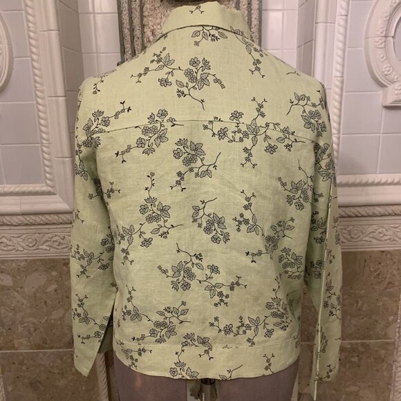 CARIBE. Size M-L. Linen Unlined Jacket or Top. Long Sleeve. Button Up. DB2. - Picture 3 of 5